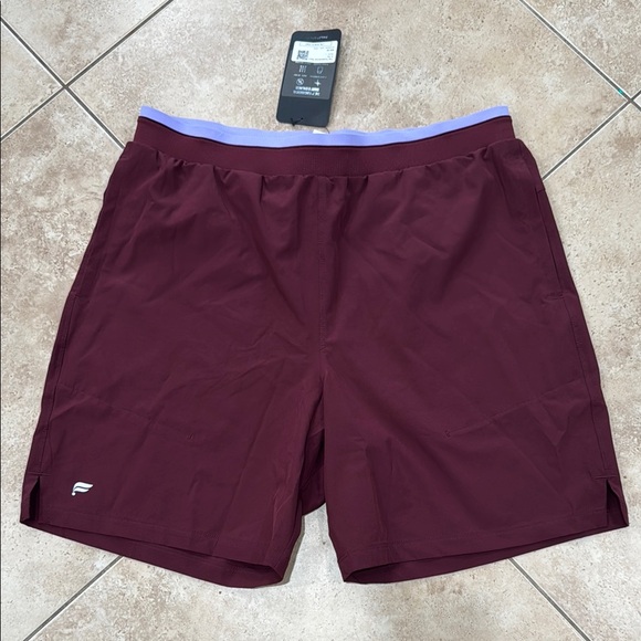 Fabletics Other - Fabletics Men's Burgundy Athletic 7 inch Shorts with Lavender Waistband NWT
